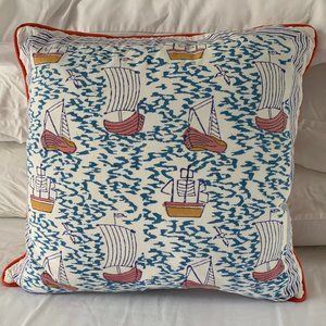 Sail Boat Throw Pillow.